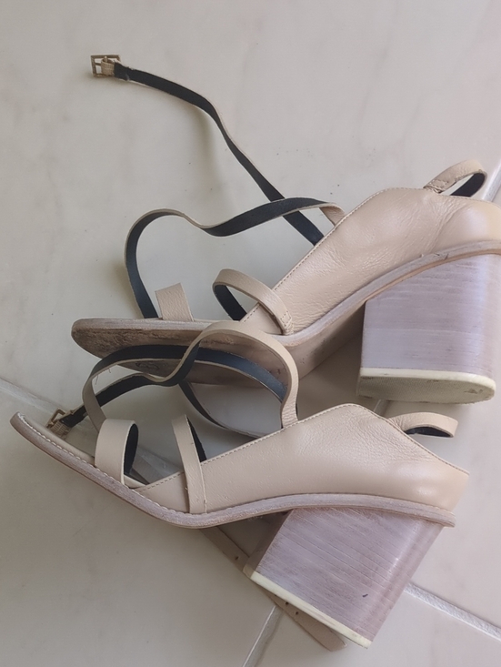 Tibi Shoes - Tibi Women’s Nude Block Heel Sandals with Ankle Straps Contemporary Sz 39 US 8.5